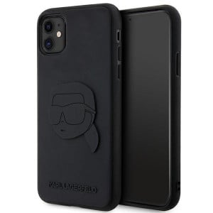 Оригинален твърд гръб KARL LAGERFELD Rubber Karl Head 3D KLHCN613DRKNK - iPhone 11 черен - Img 1