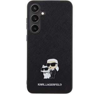 Оригинален твърд гръб KARL LAGERFELD Saffiano Karl & Choupette Metal Pin KLHCS24MPSAKCMPK - Samsung Galaxy S24+ S926 hardcase черен - Img 3