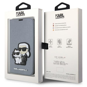 Оригинален твърд гръб KARL LAGERFELD Saffiano Karl & Choupette KLBKP14LSANKCPG - iPhone 14 Pro сребрист - Img 7