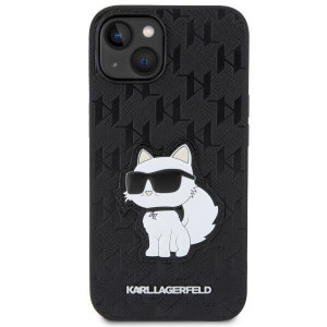 Оригинален твърд гръб KARL LAGERFELD Saffiano Monogram Choupette KLHCP14MSAKHPCK - iPhone 14 Plus черен - Img 3