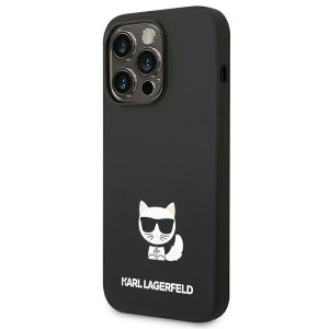 Оригинален твърд гръб KARL LAGERFELD Silicone Choupette Body KLHCP14LSLCTBK - iPhone 14 Pro черен - Img 2