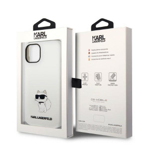 Оригинален твърд гръб KARL LAGERFELD Silicone Choupette MagSafe KLHMP14MSNCHBCH - iPhone 14 Plus бял - Img 8