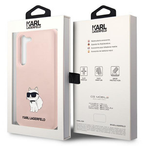 Оригинален твърд гръб KARL LAGERFELD Silicone Choupette KLHCS23MSNCHBCP - Samsung Galaxy S23+ розов - Img 8