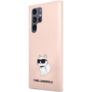Оригинален твърд гръб KARL LAGERFELD Silicone Choupette KLHCS23LSNCHBCP - Samsung Galaxy S23 Ultra розов - Img 2