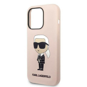 Оригинален твърд гръб KARL LAGERFELD Silicone Ikonik KLHCP14LSNIKBCP - iPhone 14 Pro розов - Img 6