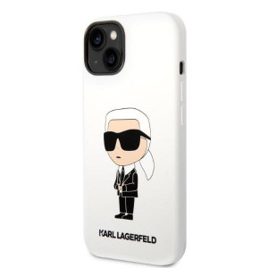 Оригинален твърд гръб KARL LAGERFELD Silicone Ikonik KLHCP14MSNIKBCH - iPhone 14 Plus бял - Img 2