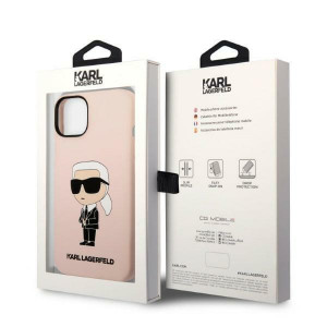 Оригинален твърд гръб KARL LAGERFELD Silicone Ikonik KLHCP14MSNIKBCP - iPhone 14 Plus розов - Img 8