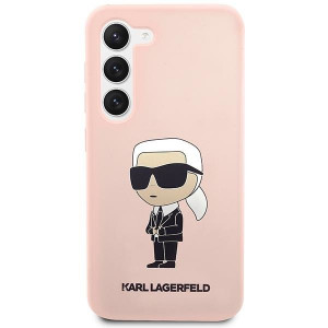 Оригинален твърд гръб KARL LAGERFELD Silicone Ikonik KLHCS23SSNIKBCP - Samsung Galaxy S23 розов - Img 3