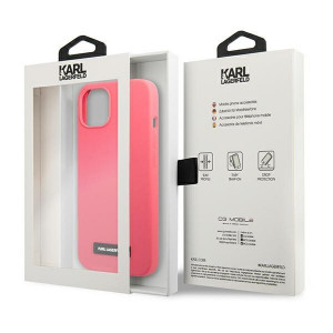 Оригинален твърд гръб KARL LAGERFELD Silicone Plaque KLHCP13SSLMP1PI - iPhone 13 mini циклама - Img 8