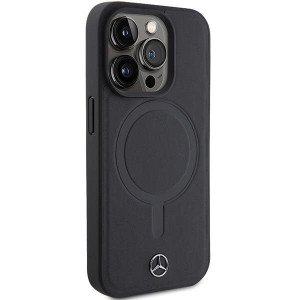 Оригинален твърд гръб MERCEDES Smooth Leather MagSafe - iPhone 15 Pro черен - Img 4