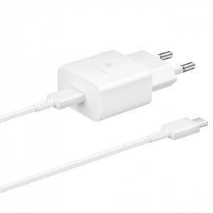 Оригинално зарядно за стена SAMSUNG GALAXY 15W USB Type C (EP-T1510XWEGEU) бяло - Img 1