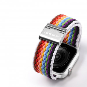 Плетена каишка DUX DUCIS Mixture II - Apple Watch 41mm Series 9 / 41mm Series 8 / 41mm Series 7 / 40mm Series 6 / 40mm SE / 40mm Series 5 / 40mm Series 4 / 38mm Series 3 / 38mm Series 2 / 38mm (1st gen) многоцветни райета - Img 7