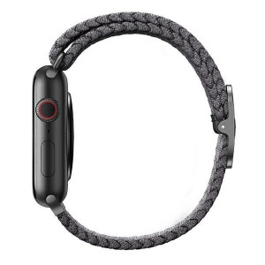 Плетена каишка UNIQ Aspen - Apple Watch 40mm SE / 40mm Series 6 / 40mm Series 5 / 40mm Series 4 / 38mm Series 3 / 38mm Series 2 / 38mm (1st gen) цвят гранит - Img 2