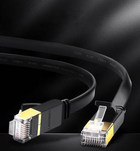 Плосък интернет кабел UGREENRJ45 cat.7 STP LAN 10 Gb/s 10m черен (NW106 11265) - Img 4