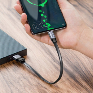 Плосък кабел за зареждане и данни BASEUS Simple HW USB Type A към USB Type C с бързо зареждане 3.0 5A 40W 0.23m (CATMBJ-BG1) сив - Img 9