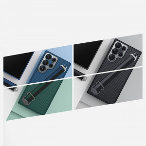 Подсилен гръб с каишка за китка Nillkin Strap - Samsung Galaxy S23 Ultra син - Img 15