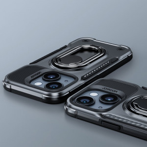 Подсилен гръб JOYROOM Dual Hinge с ринг стойка - iPhone 14 Plus черен - Img 9