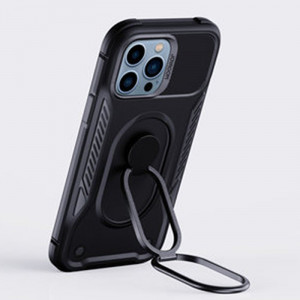 Подсилен гръб JOYROOM Dual Hinge с ринг стойка - iPhone 14 Pro черен - Img 8