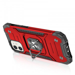Подсилен гръб WOZINSKY Ring Armor със стойка - iPhone 14 червен - Img 4