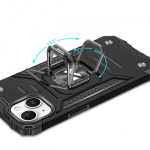 Подсилен гръб WOZINSKY Ring Armor със стойка - iPhone 15 червен - Img 5