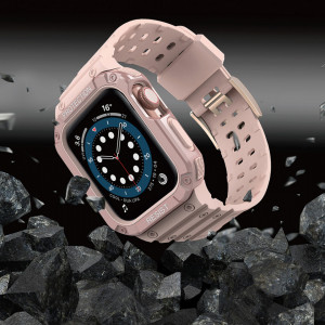 Подсилен калъф за корпус с каишка Protect - Apple Watch 41mm Series 9 / 41mm Series 8 / 41mm Series 7 / 40mm Series 6 / 40mm SE / 40mm Series 5 / 40mm Series 4 / 38mm Series 3 / 38mm Series 2 розов - Img 6