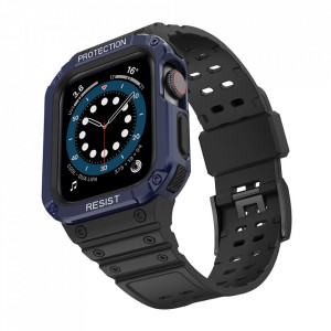 Подсилен калъф за корпус с каишка Protect - Apple Watch 41mm Series 9 / 41mm Series 8 / 41mm Series 7 / 40mm Series 6 / 40mm SE / 40mm Series 5 / 40mm Series 4 / 38mm Series 3 / 38mm Series 2 черен - Img 2