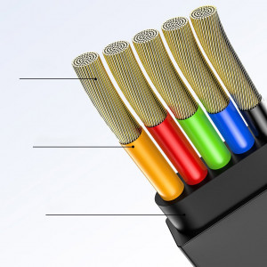 Прибиращ се кабел за зареждане и данни BASEUS Golden Loop 3in1 USB кабел Type A към micro USB / Lightning / USB Type C 3.5A 35cm-10.2m черен (CAMLT-JH01) - Img 7