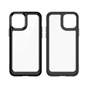 Прозрачен гръб с гел рамка Outer Space - iPhone 12 син - Img 6