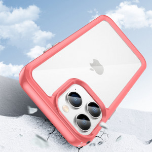 Прозрачен гръб с гел рамка Outer Space - iPhone 14 Pro Max червен - Img 3