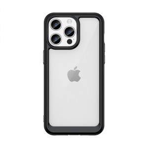 Прозрачен гръб с гел рамка Outer Space - iPhone 15 Pro Max черен - Img 1