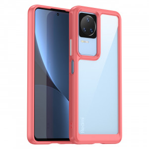 Прозрачен гръб с гел рамка Outer Space - Xiaomi Poco F4 червен - Img 1