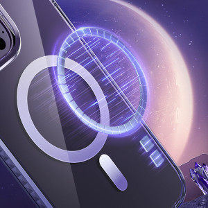 Прозрачен гръб с рамка KINGXBAR PQY Ice Crystal MagSafe - iPhone 14 лилав - Img 5