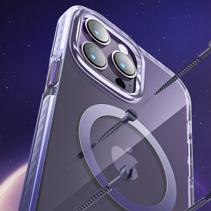 Прозрачен гръб с рамка KINGXBAR PQY Ice Crystal MagSafe - iPhone 14 лилав - Img 9