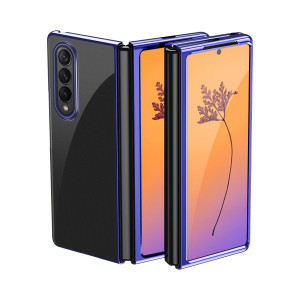 Прозрачен калъф с цветна рамка Plating - Samsung Galaxy Z Fold4 син - Img 1