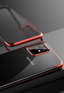 Прозрачен силиконов гръб с цветен кант Clear Color - Samsung Galaxy A72 син - Img 5