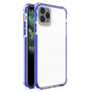 Прозрачен силиконов гръб с цветен кант Spring Armor - iPhone XS Max син - Img 1
