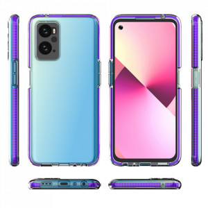 Прозрачен силиконов гръб с цветен кант Spring - Realme 9i / OPPO A36 / A76 / A96 светлорозов - Img 2