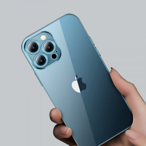 Прозрачен силиконов гръб JOYROOM Chery Mirror с цветна рамка - iPhone 13 Pro (JR-BP908) сребрист - Img 4