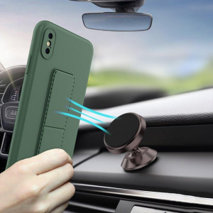 Силиконов гръб със стойка WOZINSKY Kickstand - iPhone XS Max розов - Img 3
