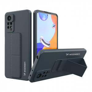 Силиконов гръб със стойка WOZINSKY Kickstand - Xiaomi Redmi Note 11 Pro / 11 Pro 5G / 11E Pro син - Img 1