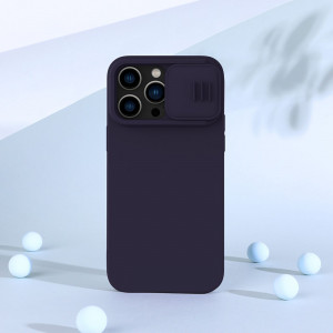 Силиконов гръб с подвижно покритие за камерата NILLKIN CamShield MagSafe - iPhone 14 Pro Max син - Img 18