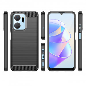 Силиконов гръб Carbon - Honor Play 40 Plus / Honor X7a черен - Img 2