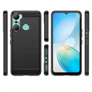 Силиконов гръб Carbon - Infinix Hot 12 Pro черен - Img 2