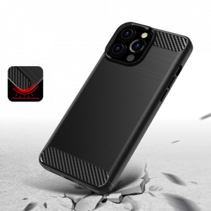 Силиконов гръб Carbon - iPhone 13 Pro Max черен - Img 4