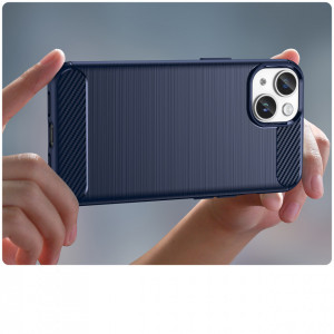 Силиконов гръб Carbon - iPhone 14 син - Img 5