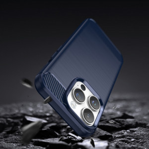 Силиконов гръб Carbon - iPhone 14 Pro Max син - Img 3