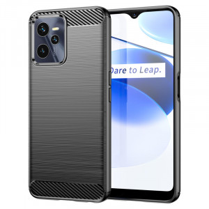 Силиконов гръб Carbon - Realme C35 черен - Img 1