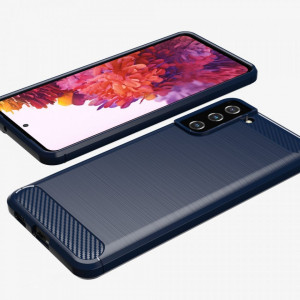 Силиконов гръб Carbon - Samsung Galaxy S21+ 5G син - Img 5