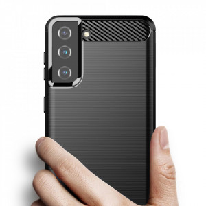 Силиконов гръб Carbon - Samsung Galaxy S21+ 5G черен - Img 3