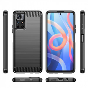 Силиконов гръб Carbon - Xiaomi Redmi Note 11 / 11S черен - Img 8